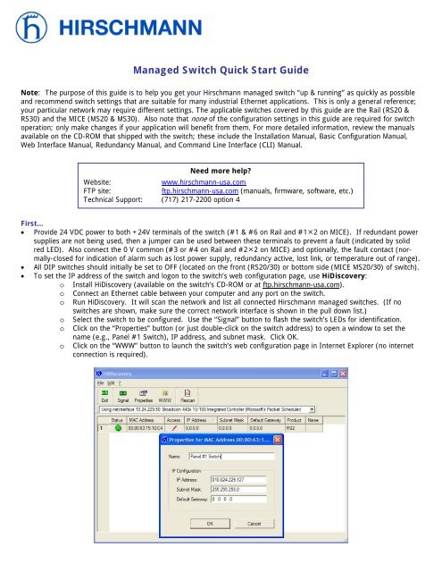 Managed Switch Quick Start Guide