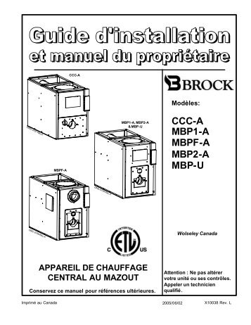 CCC-A MBP1-A MBPF-A MBP2-A MBP-U - Wolseley Canada Inc
