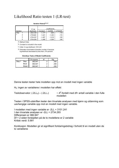 Logistisk regresjon 2 - Sifo