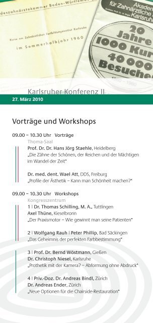 Programm - Akademie für Zahnärztliche Fortbildung Karlsruhe