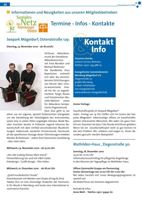 Kontakt Info - Zabo Aktuell