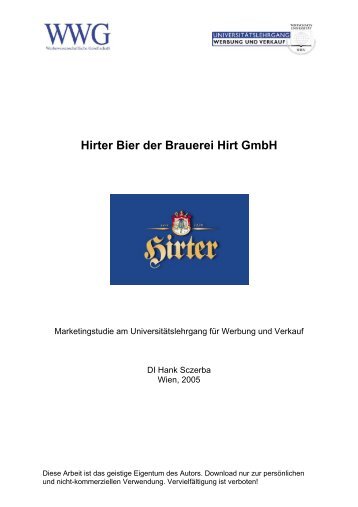 Hirter Bier der Brauerei Hirt GmbH - Ãƒâ€“sterreichische ...