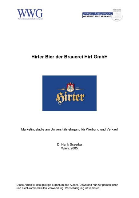 GmbH Ãƒâ€“sterreichische Hirter der - Bier Hirt Brauerei