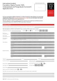 Undergraduate and TAFE Application Form - International Students