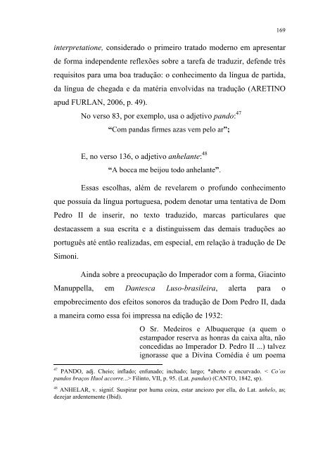 o processo criativo na traduÃ§Ã£o de dom pedro ii ... - NUPROC - UFSC