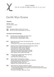 Cerith Wyn Evans Biography - Yvon Lambert