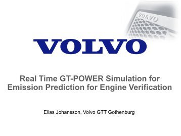 Real Time GT-POWER Simulation for Emission Prediction for ...