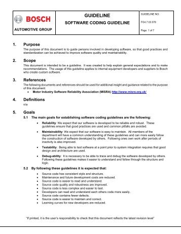 Fh/Ply/Sbd Software Coding Guideline (95 KB) - Bosch