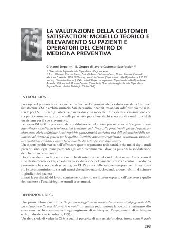 la valutazione della customer satisfaction: modello teorico e - Dronet