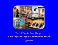 The UC Santa Cruz Budget - Office of Planning and Budget