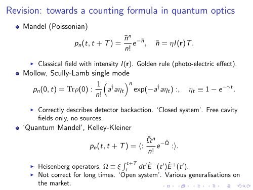 Photoelectron counting in quantum optics