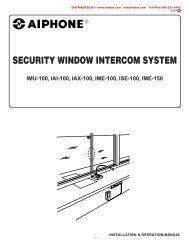 AIPHONE Security Window Intercom System Instructions - Lee Dan ...