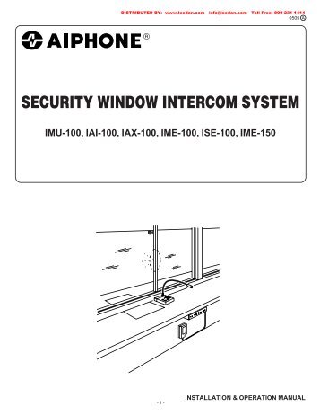 AIPHONE Security Window Intercom System Instructions - Lee Dan ...