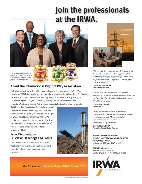 IRWA's Digital Course Catalog - International Right of Way Association