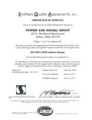 ISO Certification Document - Power & Signal Group