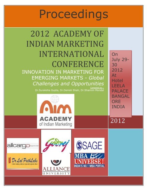 Index of Paper Presentations for the Parallel Sessions - Academy of ...