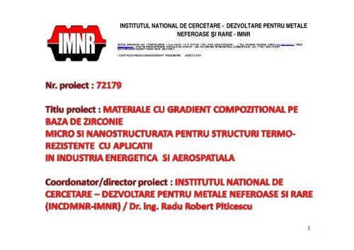 Materiale cu gradient compozitional pe baza de ... - Prezentare