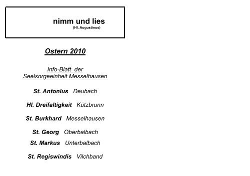 nimm und lies - Oberbalbach