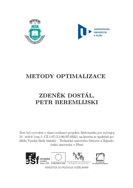Metody optimalizace (1.2 MB) - Matematika pro inÅ¾enÃ½ry 21. stoletÃ­ ...