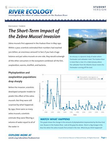 Zebra Mussel Lesson 2 Reading Passage 3- lower - Cary Institute of ...