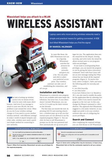 WIRELESS ASSISTANT - Linux Magazine