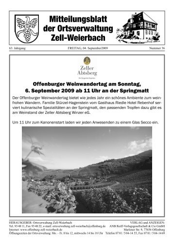 Mitteilungsblatt der Ortsverwaltung Zell-Weierbach