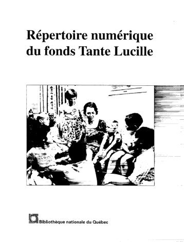 RÃ©pertoire numÃ©rique du fonds Tante Lucille