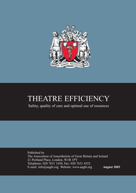 THEATRE EFFICIENCY - aagbi