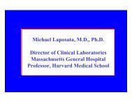 Michael Laposata, M.D., Ph.D. Director of Clinical Laboratories ...