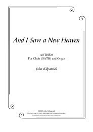 And I Saw a New Heaven - John Kilpatrick's Home Page