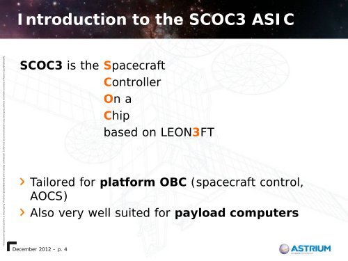 SCOC3 - Microelectronics - ESA