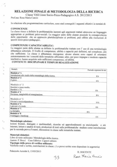 documento del 15 maggio 2013 classe v a liceo ... - Liceo Platone