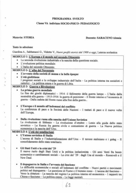 documento del 15 maggio 2013 classe v a liceo ... - Liceo Platone