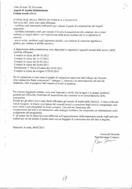 documento del 15 maggio 2013 classe v a liceo ... - Liceo Platone