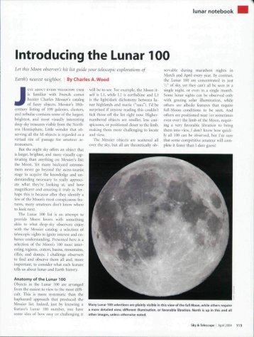 Introducing the Lunar 100 - Shepherd University Personal Webpages