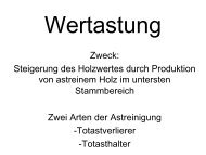 Zweck: Steigerung des Holzwertes durch Produktion von astreinem ...