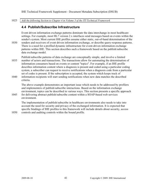 Document Metadata Subscription - IHE