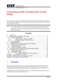 Connecting UniOP to Profibus DP via HMI Profile