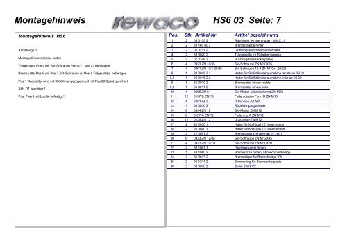 Montagehinweis HS6 03 Seite: 1 - Mikes-Trike-Garage