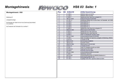 Montagehinweis HS6 03 Seite: 1 - Mikes-Trike-Garage