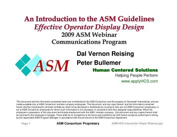 ASM Display Guidelines - ASM Consortium