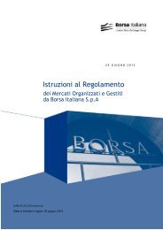 Istruzioni al Regolamento - Borsa Italiana