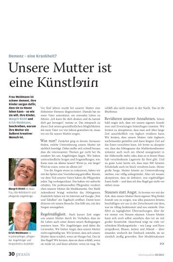 Unsere Mutter ist eine Künstlerin - Lebensqualität