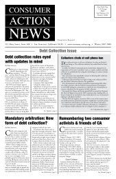 Debt Collection Issue [Winter 2007-2008] - Consumer Action