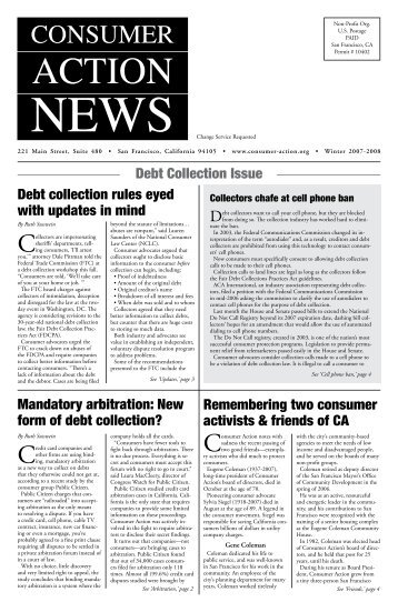 Debt Collection Issue [Winter 2007-2008] - Consumer Action