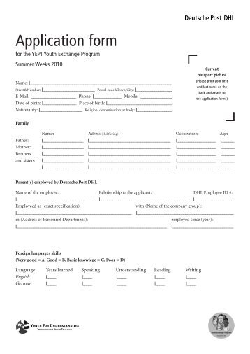 Application form - Youth For Understanding USA - Home