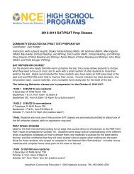 2013-2014 SAT/PSAT Prep Classes - Needham Public Schools