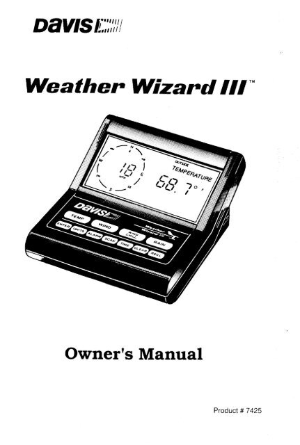 Weather Wizard III - Davis Instruments Corp. Weather Wizard III - Davis Instruments Corp.