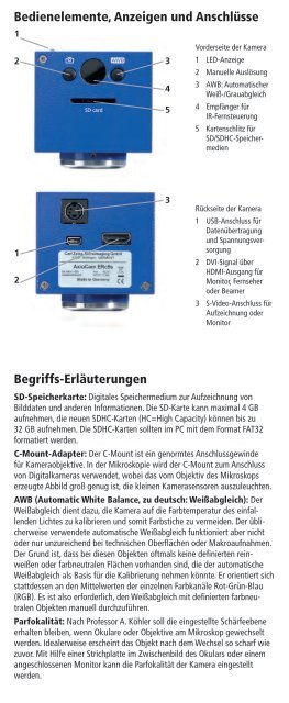 Mikroskopkamera AxioCam ERc 5s - Carl Zeiss