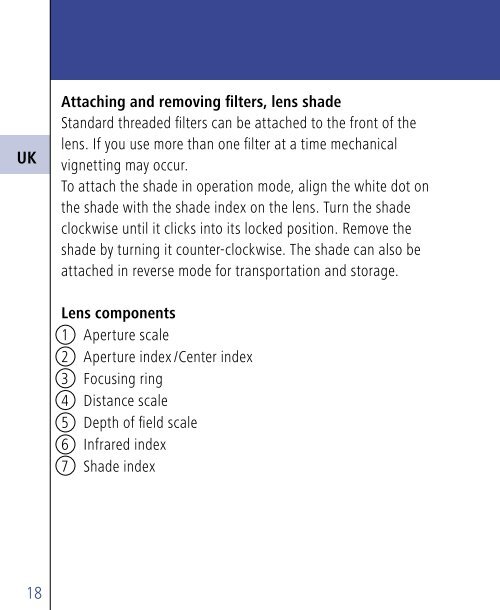 Instruction Manual: ZF/ZS Lenses - Carl Zeiss